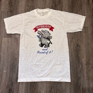 Vntg 80’s 1982 Texas Republican Political Tee Sz Medium Single Stitch Poly Tick